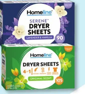 Family Dollar Homeline Dryer Sheets offer