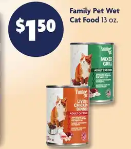 Family Dollar Family Pet Wet Cat Food offer