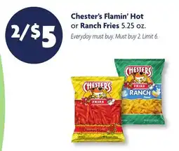 Family Dollar Chester's Flamin' Hot or Ranch Fries offer