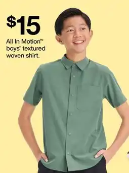 Target All In Motion boys' textured woven shirt offer