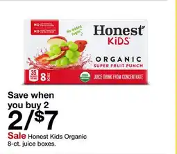 Target Honest Kids Organic 8-ct. juice boxes offer