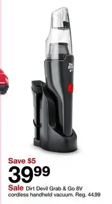 Target Dirt Devil Grab & Go 8V cordless handheld vacuum offer