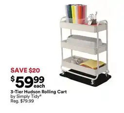 Michaels 3-Tier Hudson Rolling Cart by Simply Tidy offer