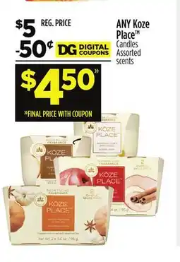 Dollar General ANY Koze Place Candles offer