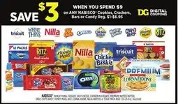Dollar General NABISCO WHEAT THINS, TRISCUIT, EASY CHEESE, CHICKEN IN A, PREMIUM, NUTTER BUTTER, OREO, CHIPS AHOY!, HONEY MAID, RITZ, LORNA offer