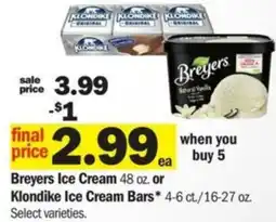 Meijer Breyers Ice Cream Klondike Ice Cream Bars offer