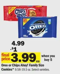 Meijer Oreo or Chips Ahoy Family Size Cookies offer