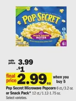 Meijer Pop Secret Microwave Popcorn offer