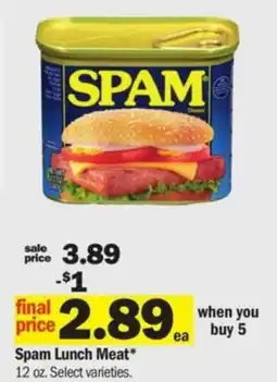 Meijer Spam Lunch Meat offer