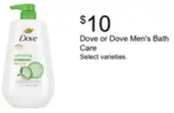 Walgreens Dove or Dove Men's Bath Care offer
