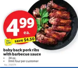 Lidl baby back pork ribs with barbecue sauce offer