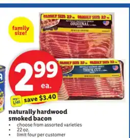 Lidl naturally hardwood smoked bacon offer