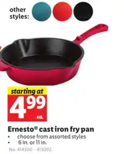 Lidl Ernesto cast iron fry pan offer