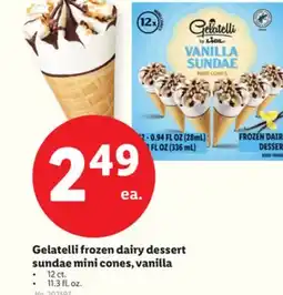 Lidl Gelatelli frozen dairy dessert sundae mini cones, vanilla offer