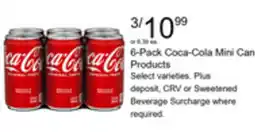 Walgreens 6-Pack Coca-Cola Mini Can Products offer