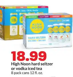 Hy-Vee High Noon hard seltzer or vodka iced tea offer