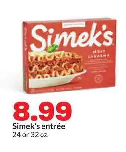 Hy-Vee Simek's entrée offer