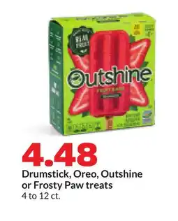 Hy-Vee Drumstick, Oreo, Outshine or Frosty Paw treats offer