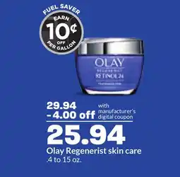Hy-Vee Olay Regenerist skin care offer