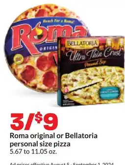 Hy-Vee Roma original or Bellatoria personal size pizza offer