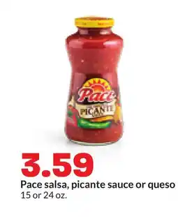 Hy-Vee Pace salsa, picante sauce or queso offer