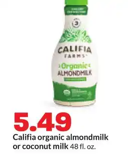 Hy-Vee Califia organic almondmilk or coconut milk offer