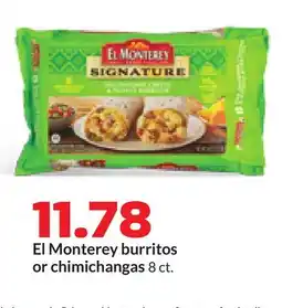 Hy-Vee El Monterey burritos or chimichangas offer