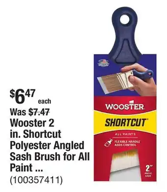 The Home Depot Wooster 2 in. Shortcut Polyester Angled Sash Brush for All Paint Types offer