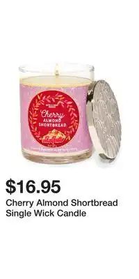 Bath & Body Works Cherry Almond Shortbread Single Wick Candle offer