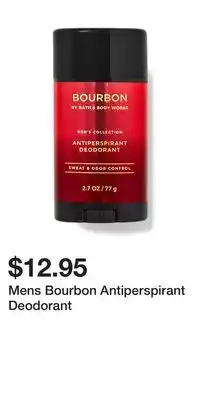 Bath & Body Works Mens Bourbon Antiperspirant Deodorant offer