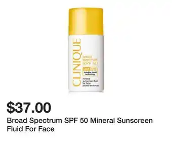 Belk Broad Spectrum SPF 50 Mineral Sunscreen Fluid For Face offer
