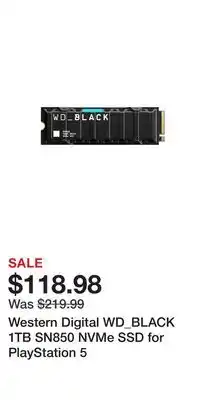 Game Stop Western Digital WD_BLACK 1TB SN850 NVMe SSD for PlayStation 5 offer