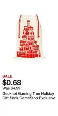 Game Stop Geeknet Gaming Tree Holiday Gift Sack GameStop Exclusive offer