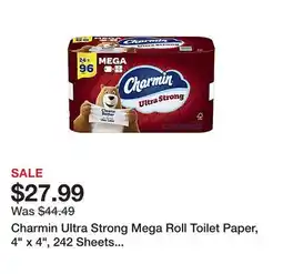 Office Depot Charmin Ultra Strong Mega Roll Toilet Paper, 4 x 4, 242 Sheets Per Roll, Pack Of 24 Rolls offer