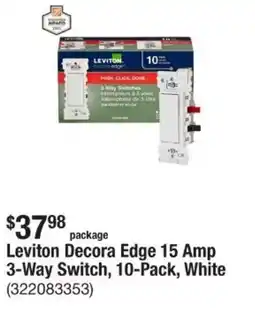 The Home Depot Leviton Decora Edge 15 Amp 3-Way Switch, 10-Pack, White offer