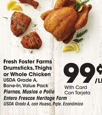 Ralphs Fresh Foster Farms Drumsticks, Thighs or Whole Chicken offer