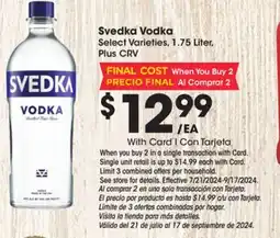 Ralphs Svedka Vodka offer