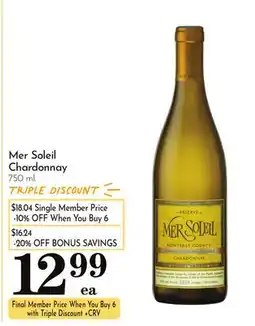 Pavilions Mer Soleil Chardonnay offer