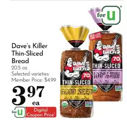 Pavilions Dave's Killer Thin-Sliced Bread offer