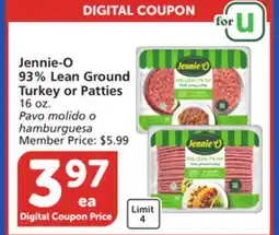 Albertsons Jennie-O 93% Lean Ground Turkey or Patties offer