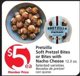 Vons Pretzilla Soft Pretzel Bites or Bites with Nacho Cheese offer
