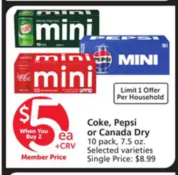 Albertsons Coke, Pepsi or Canada Dry offer