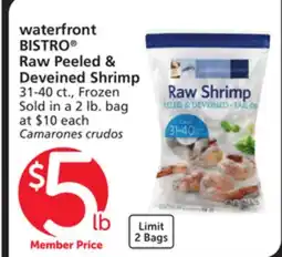 Albertsons waterfront BISTRO Raw Peeled & Deveined Shrimp offer