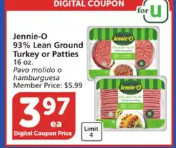 Vons Jennie-O 93% Lean Ground Turkey or Patties offer