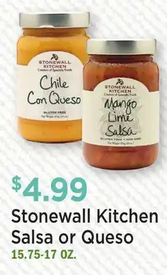 Heinen's Stonewall Kitchen Salsa or Queso offer