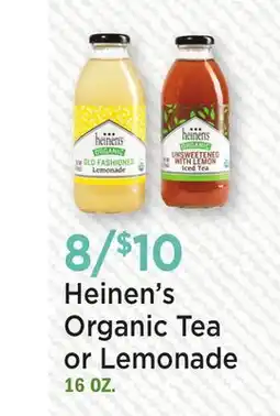 Heinen's Heinen's Organic Tea or Lemonade offer