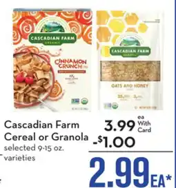 Mariano's Cascadian Farm Cereal or Granola offer