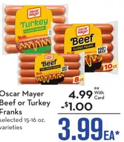 Mariano's Oscar Mayer Beef or Turkey Franks offer