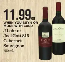Mariano's J Lohr or Joel Gott 815 Cabernet Sauvignon offer