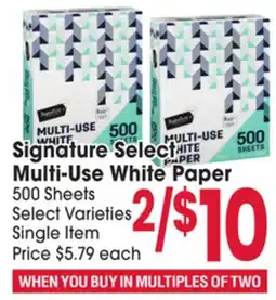 Jewel-Osco Signature Select Multi-Use White Paper offer